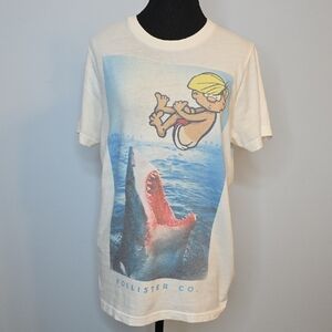 Hollister Cream Tee with Logo